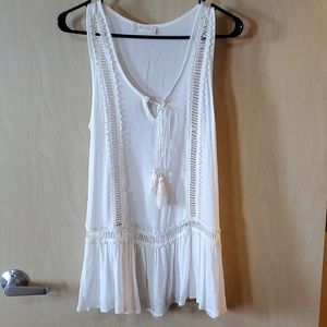 Altar'd State White Lace V-Neck Tank Top